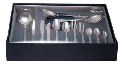 Faqueiro 101 Peças Wolff Avalon Aço Inox Com Caixa Wolff Inox