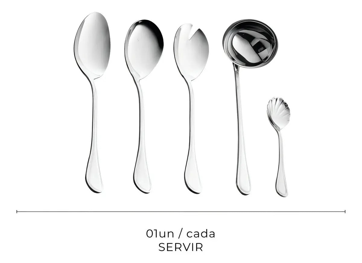 Faqueiro 101 Peças Wolff Avalon Aço Inox Com Caixa Wolff Inox