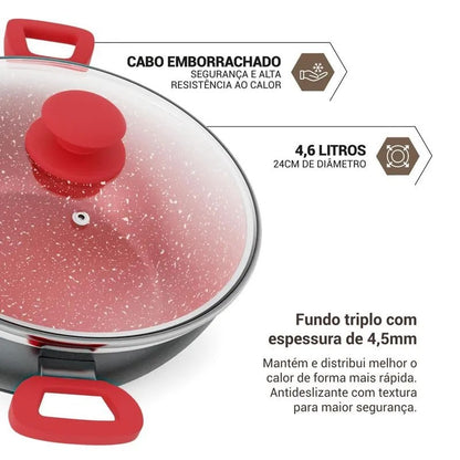Panela Philco Ppn24a Redstone Com Tampa De Vidro 4,6l