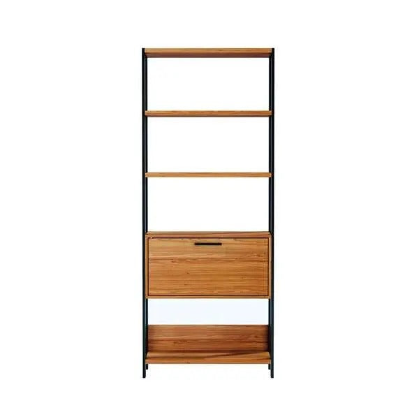 Estante Livreiro Industrial 2 Gavetas 73cm Freijó Preto Dalla Costa