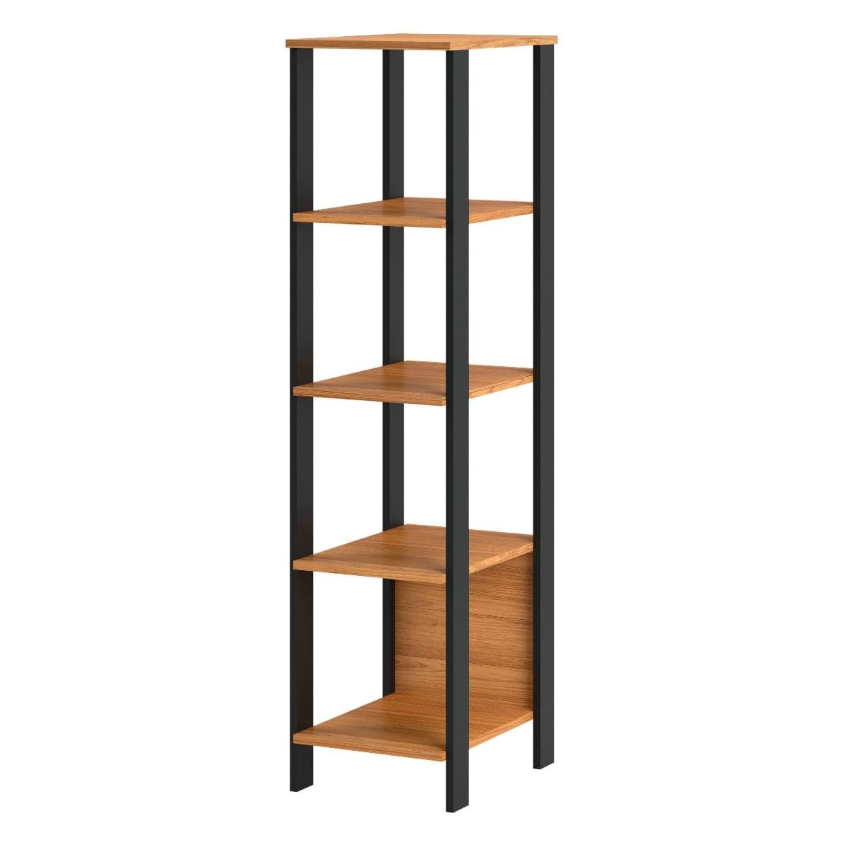 Estante Industrial Mdf C/ 5 Prateleiras Freijó/preto Fosco