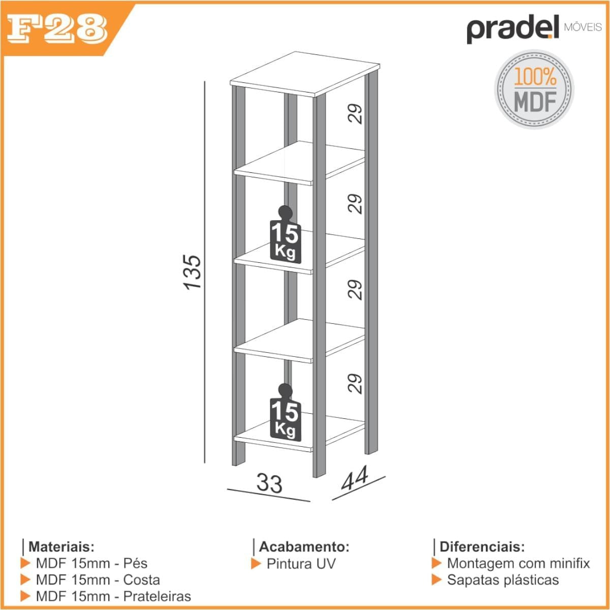 Estante Industrial Mdf C/ 5 Prateleiras Freijó/preto Fosco