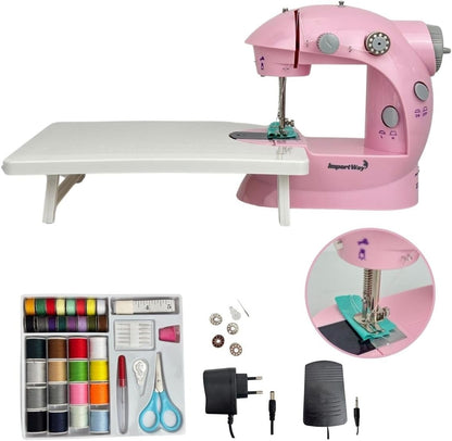 Mini Máquina De Costura Elétrica Com Mesa E Kit Portátil Importway