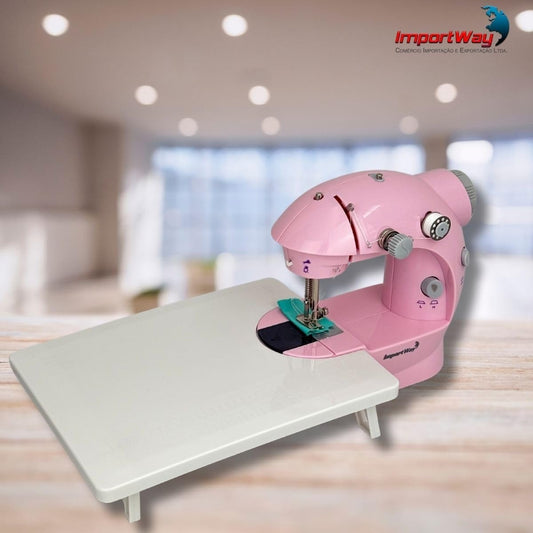 Mini Máquina De Costura Portátil Importway Bivolt Com Mesa