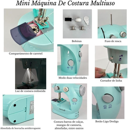 Mini Máquina De Costura Portátil Importway Bivolt 2 Velocidades