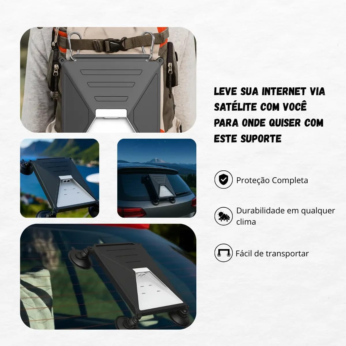 Case de Silicone para Starlink Mini Alltek AS-C01 Preto Capa Protetora Antiderrapante