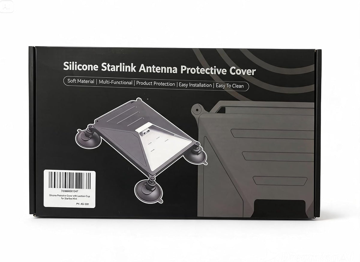 Case de Silicone para Starlink Mini Alltek AS-C01 Preto Capa Protetora Antiderrapante