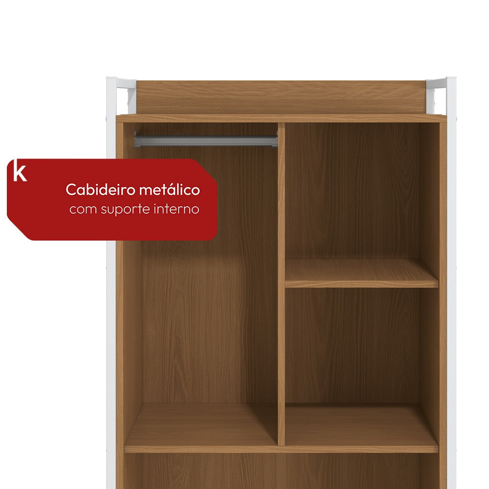 Armário 2 Portas e Cama Pet Canela Branco Kappesberg