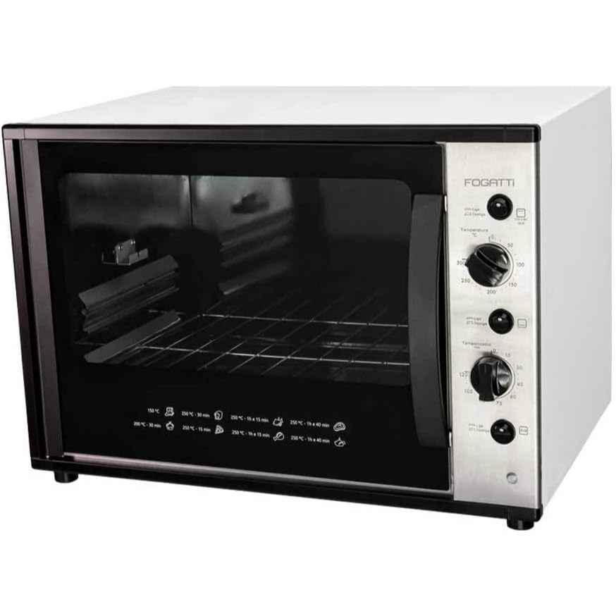 Forno Elétrico de Bancada Fogatti Smart 60 L com Espeto Grill Preto/Prata