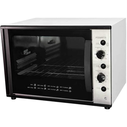 Forno Elétrico de Bancada Fogatti Smart 60 L com Espeto Grill Preto/Prata