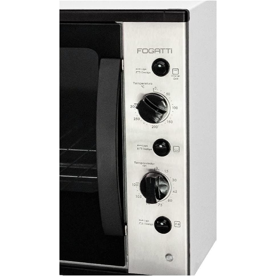 Forno Elétrico de Bancada Fogatti Smart 60 L com Espeto Grill Preto/Prata