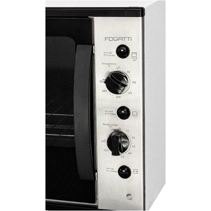 Forno Elétrico de Bancada Fogatti Smart 60 L com Espeto Grill Preto/Prata