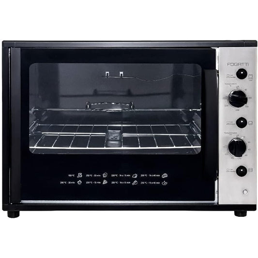 Forno Elétrico de Bancada Fogatti Smart 60 L com Espeto Grill Preto/Prata