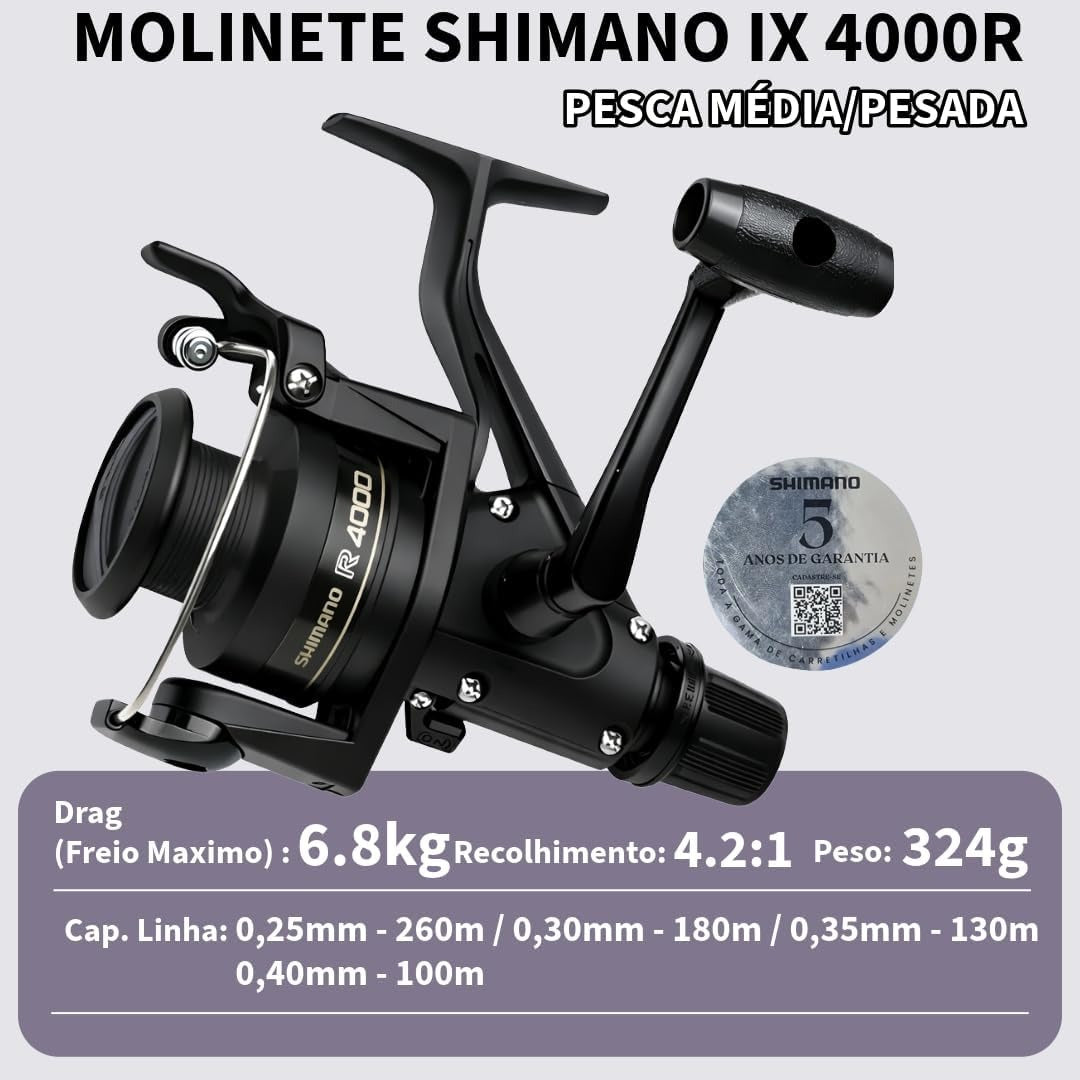 Molinete Shimano IX 4000R Traseiro Para Pesca