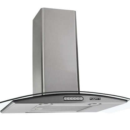 Coifa De Parede Fogatti Vidro Curvo Slim Inox 4 E 6 Bocas 75cm - 220V
