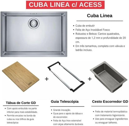 Cuba Franke Linea 60 Inox 60x40cm Com Acessórios All-In