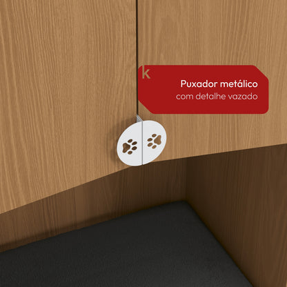 Armário 2 Portas e Cama Pet Canela Branco Kappesberg