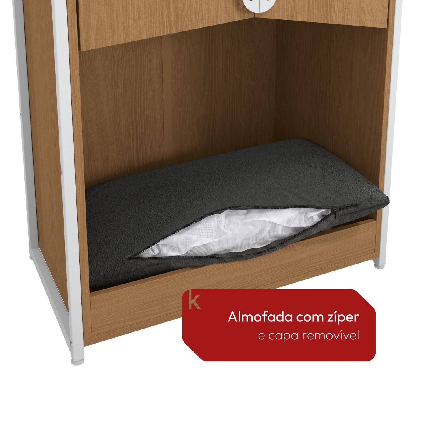 Armário 2 Portas e Cama Pet Canela Branco Kappesberg