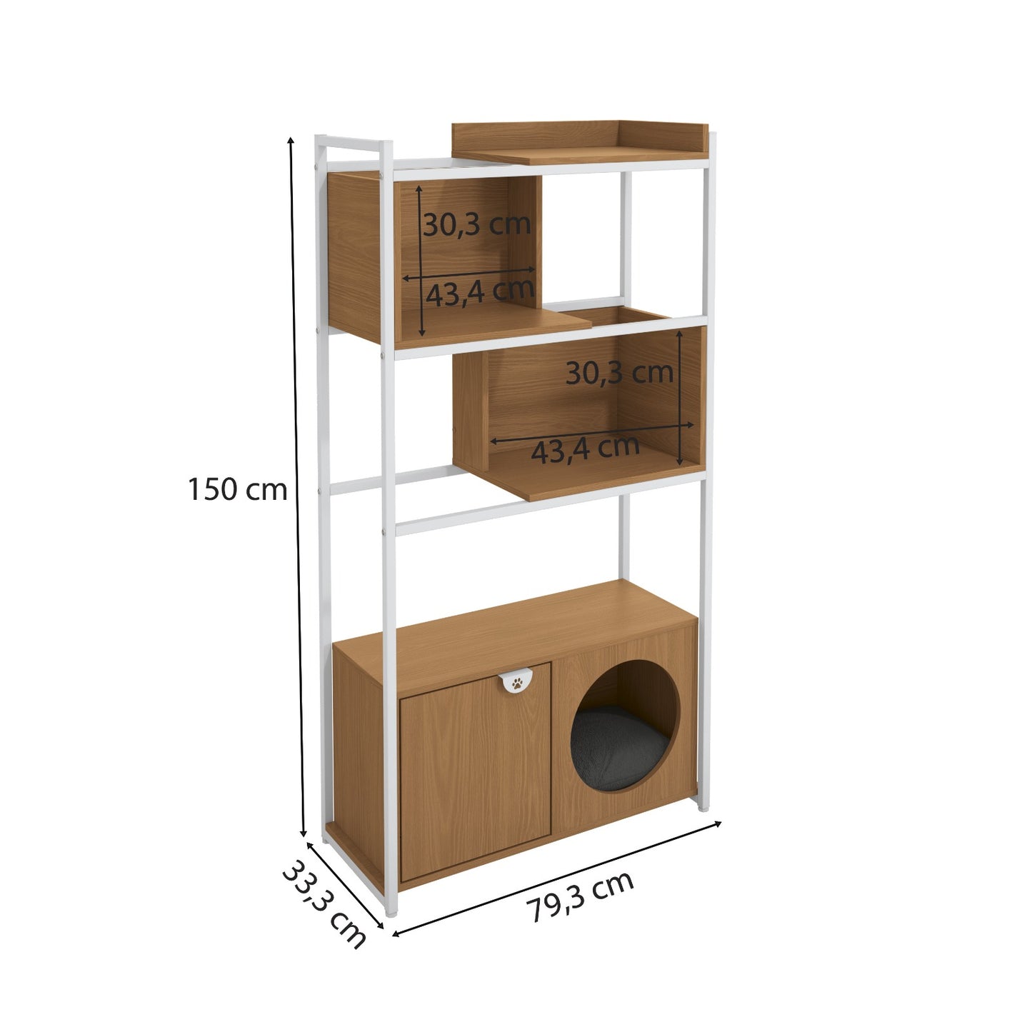 Estante Alta Pet Canela Branco Para Cães e Gatos