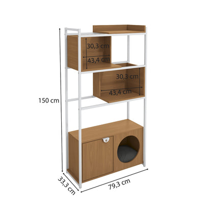 Estante Alta Pet Canela Branco Para Cães e Gatos