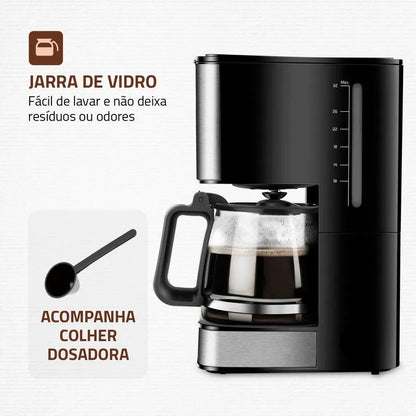 Cafeteira Elétrica 220V Dolce Arome Digital Mondial Preto/Inox 800W