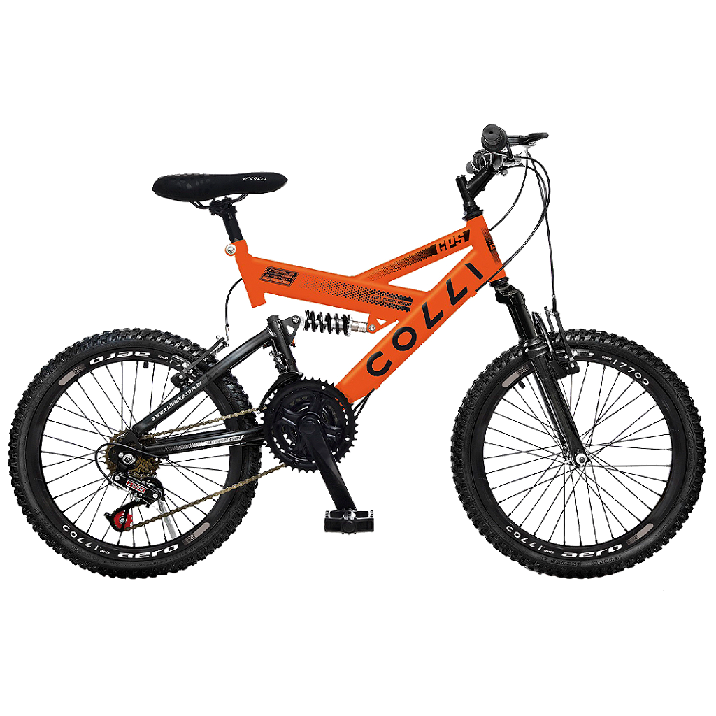BICICLETA COLLI GPS ARO 20 AÇO CARBONO - LARANJA NEON