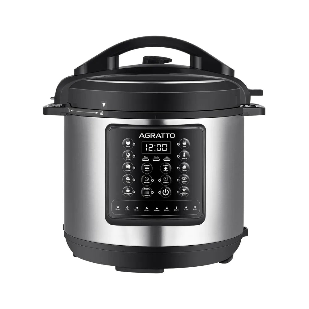 Panela de Pressão Multifunções Agratto Digital 6L Inox