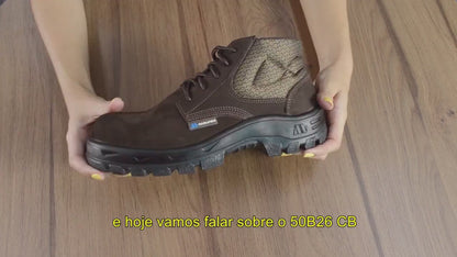 Bota de Segurança em Couro Marluvas Trekking Biqueira em Polipropileno Café