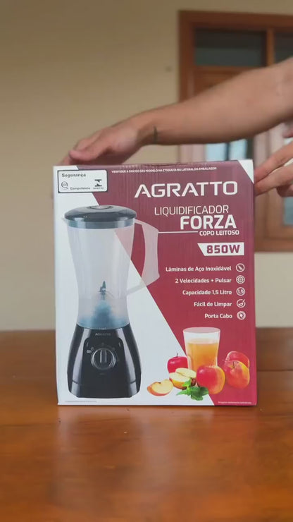 Liquidificador Agratto Forza LQLF-02 1,5L 850W 220V 2 Velocidades Função Pulsar Preto Leitoso