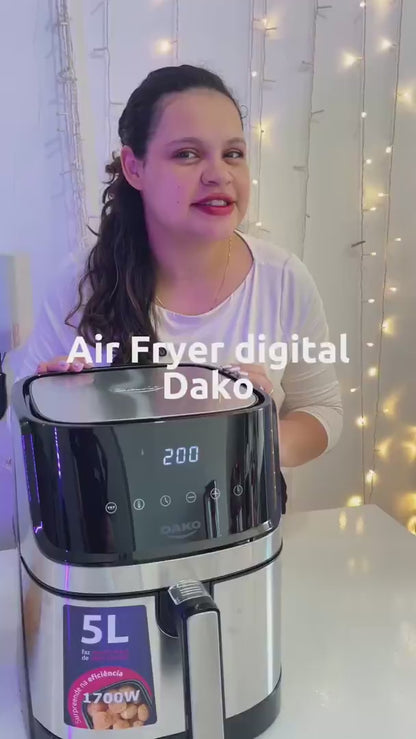 Air Fryer 5 Litros Inox com Painel Digital Dako