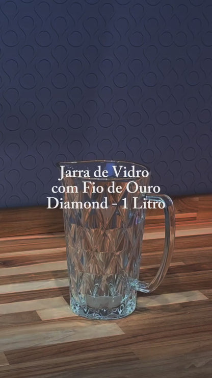 Jarra de Vidro com fio de Ouro Diamond 1,14L - Lyor
