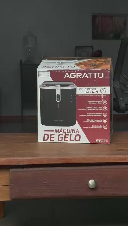 Máquina de Gelo Agratto 12KG Preta