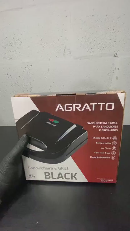 Sanduicheira Agratto Aroma Antiaderente 750W Preta 127V 220V