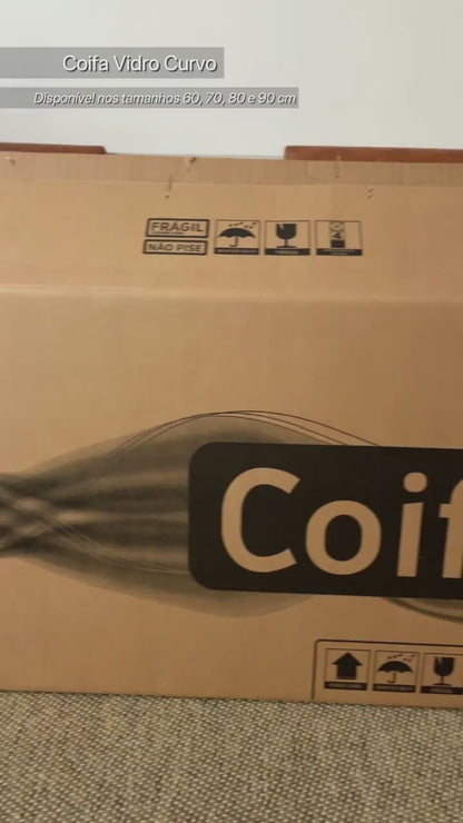 Coifa De Parede Fogatti Vidro Curvo Slim Inox 4 E 6 Bocas 90cm